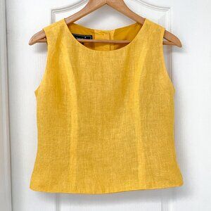 Stanley Blacker - 100% Linen Vintage Yellow Sleeveless Top